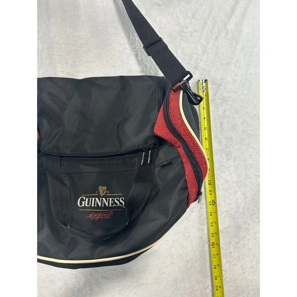 Guinness Official Duffel Bag Black Red Travel Gym Weekend Shoulder Bag 22in